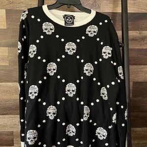 EUC Medium Unus Annus Skull Black Christmas Sweater